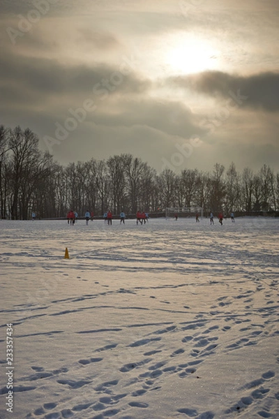 Obraz Fußballtraining im Schnee