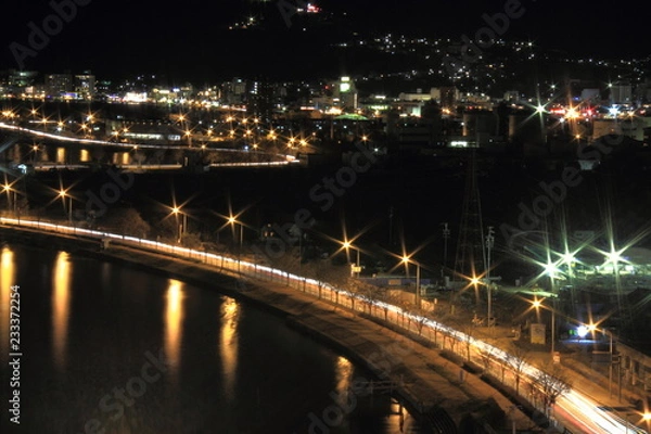 Obraz 諏訪湖の夜景