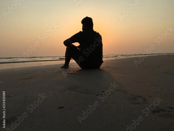 Obraz man on the beach