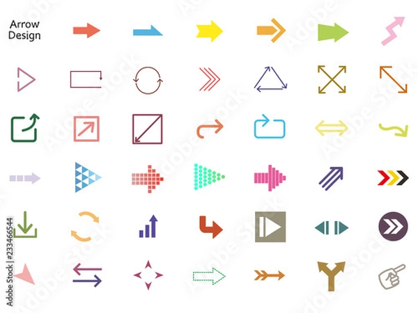 Fototapeta カラフルな矢印アイコンセット