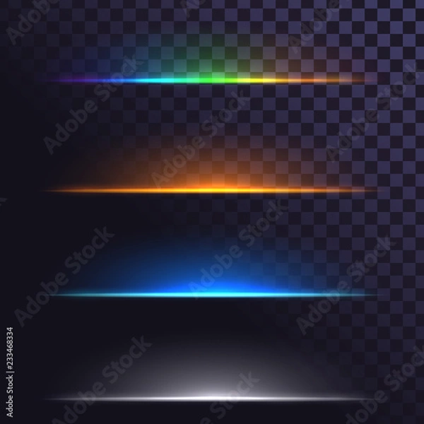 Fototapeta Glowing lines, lights, abstract elements, light sources below