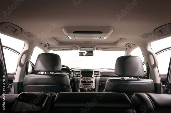 Obraz Modern car interior. View from back.