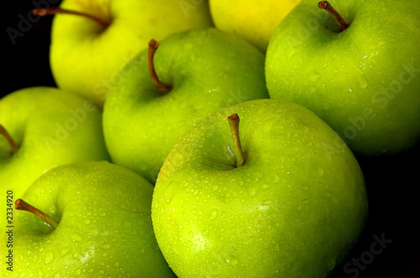 Fototapeta mixed whole green apples