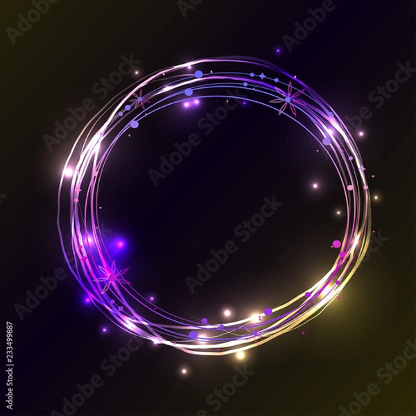 Fototapeta Abstract light circles background. Vector illustration.
