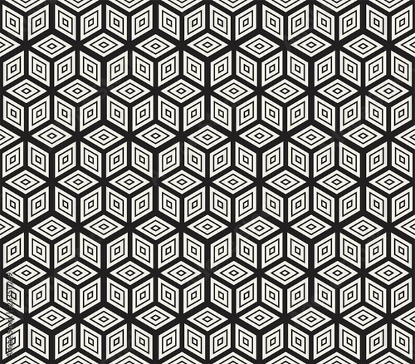 Obraz Vector seamless abstract pattern. Modern stylish lattice texture. Repeating geometric tiles with hexagonal elements.