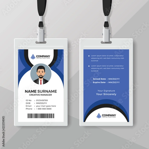 Fototapeta Creative identity card design template