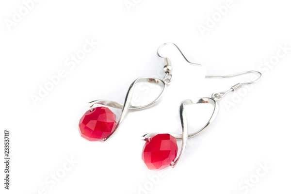 Fototapeta red earrings