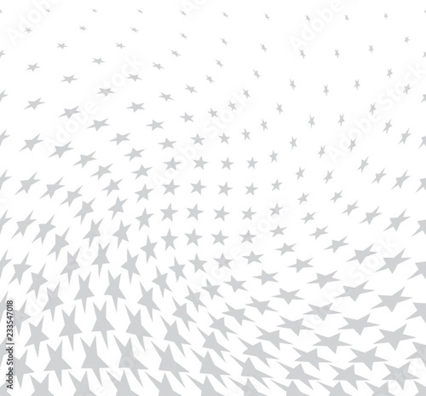 Fototapeta Geometric halftone vector pattern with stars. Usable as border, design element or background.