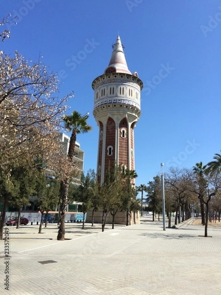 Obraz the clock tower in Barcelona