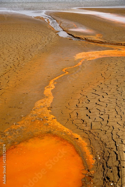 Obraz Europa, Deutschland, Sachsen, Osterzgebirge, Landkreis Sächsische Schweiz, Talsperre Lehnmühle, ausgetrocknetes Becken,