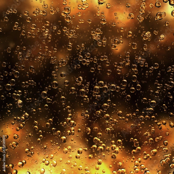 Obraz Champagne bubbles backgroundl, perlage close-up 3d rendering.