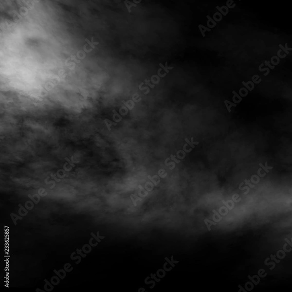 Fototapeta White fog and mist effect on black stage studio showcase room background.