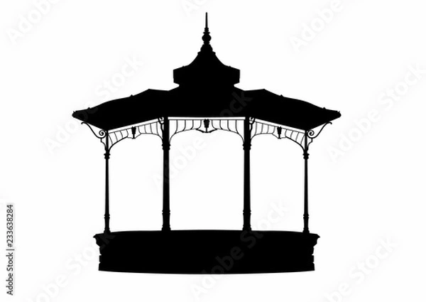 Obraz Silhouette of a charming gazebo