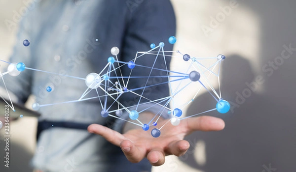 Fototapeta social network digital interface