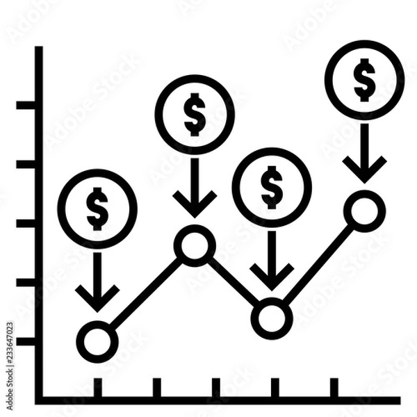 Obraz Dollar cost average Solid illustration