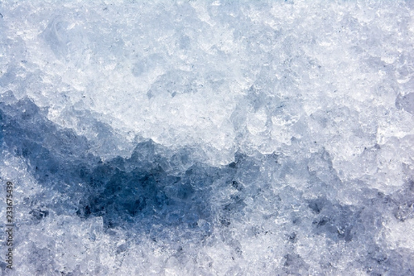 Fototapeta Crushed ice texture background. Ice crystals texture surface