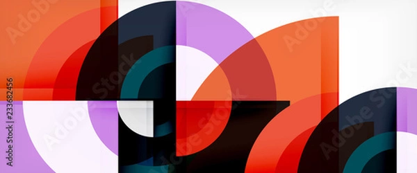 Fototapeta Multicolored round shapes abstract background