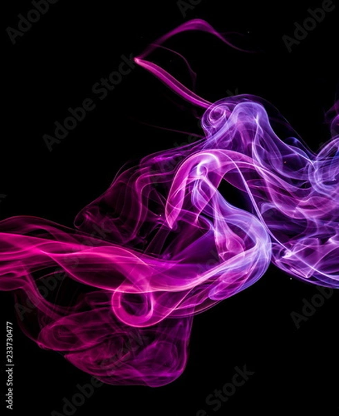 Obraz Colored smoke on black background