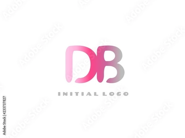 Fototapeta DB Initial Logo for your startup venture