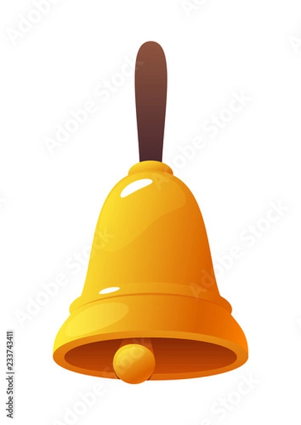 Obraz vintage wektor złoty dzwon na białym tle