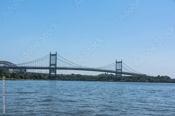 Fototapeta View of the R.F.Kennedy, Triborough Bridge from the East River, Manhattan, NYC