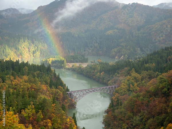 Fototapeta 第一只見川橋梁