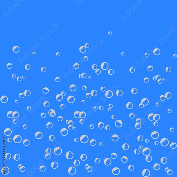 Obraz Absract Flat water Bubbles Isolated on the blue Background.