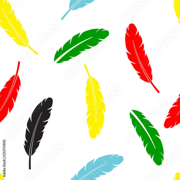 Obraz feather pattern on white background