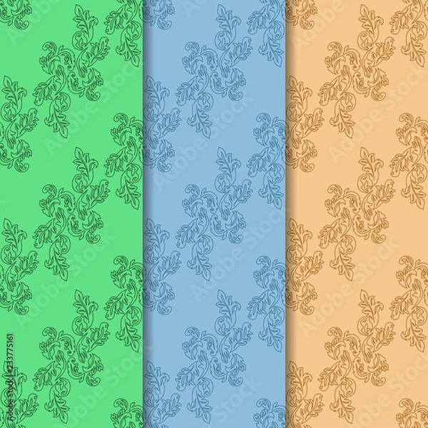 Fototapeta abstract floral seamless pattern with leaves