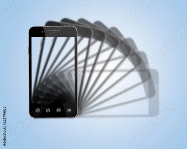 Obraz black smart-phone with shadows