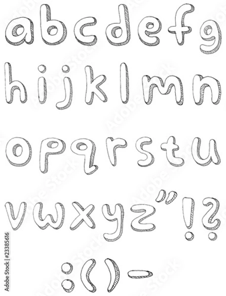 Fototapeta Small Letters vector  hand written