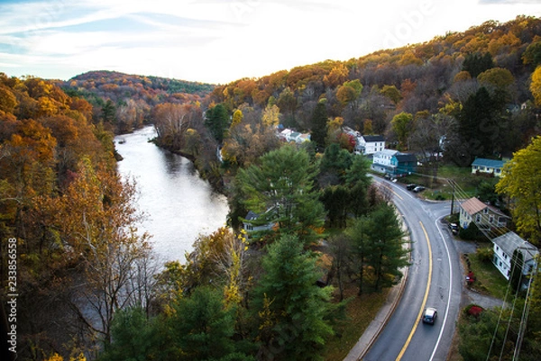 Fototapeta road in autumn