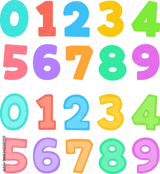Fototapeta カラフルな数字のイラスト