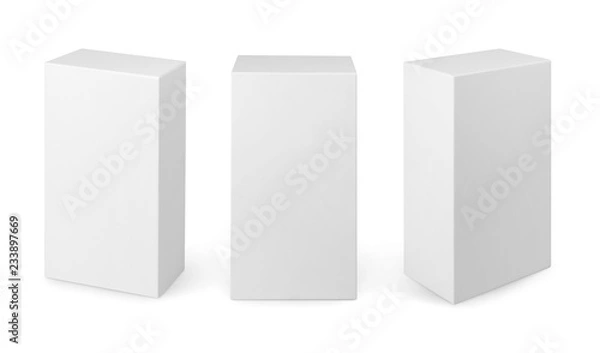 Obraz White box set isolated on white with clipping path