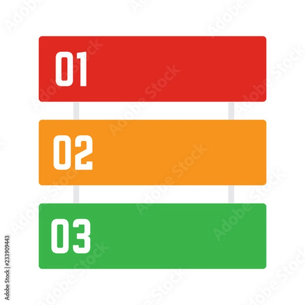 Fototapeta Infographic step. Labels, tab with options. Creative presentation banner step