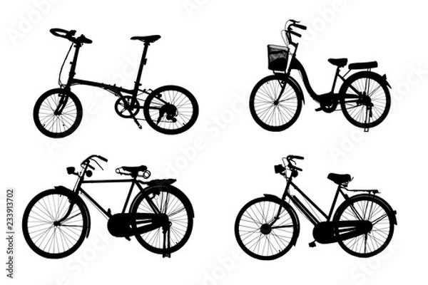 Obraz silhouette vintage bike on white background.