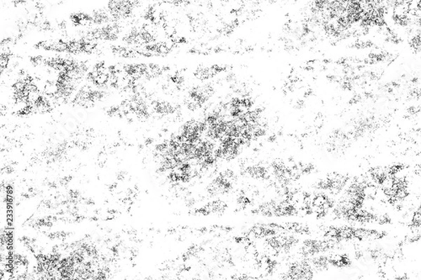 Fototapeta Black and White background. Abstract monochrome surface Seamless pattern of cracks, chips, scratches, stains, scuffs.