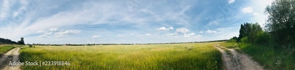 Obraz landscape with road and clouds