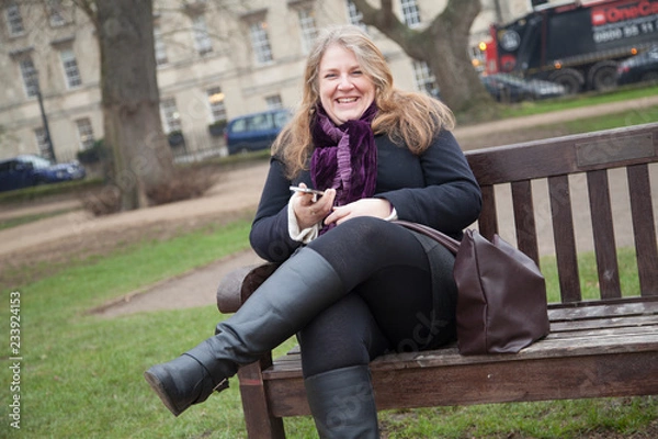 Obraz Women Smiling after receiving good news.