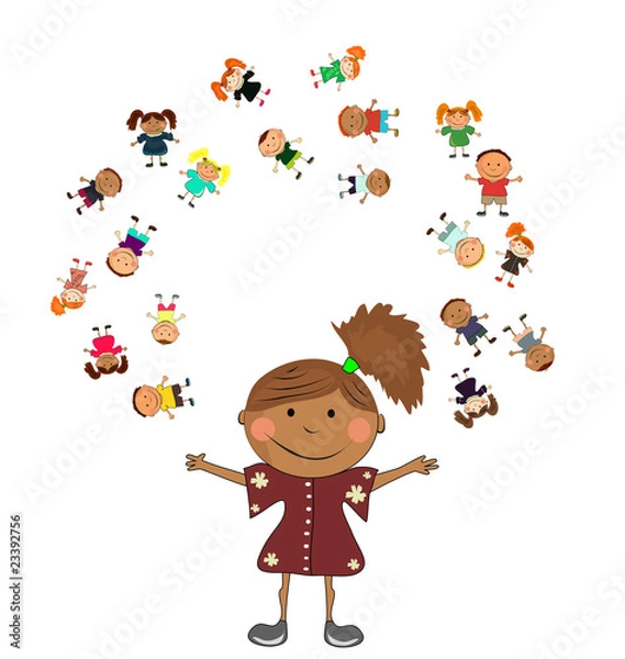 Obraz vector happy kids