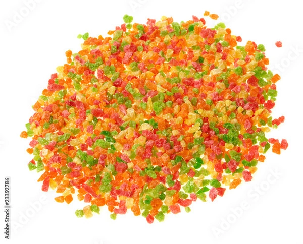 Obraz Diced pineapple. Candied fruits.