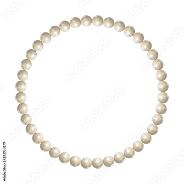 Obraz Vector White Pearl Bracelet, Jewelry Object, 3D Illustration.