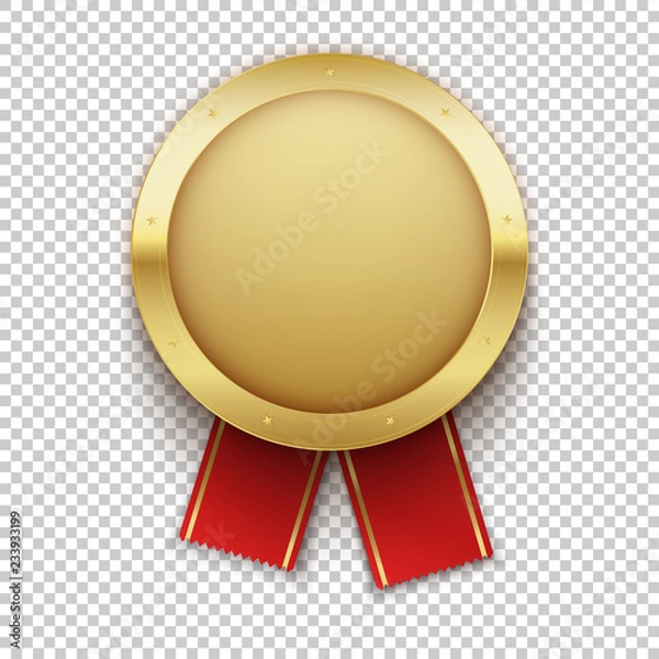 Obraz Realistic gold medal. 