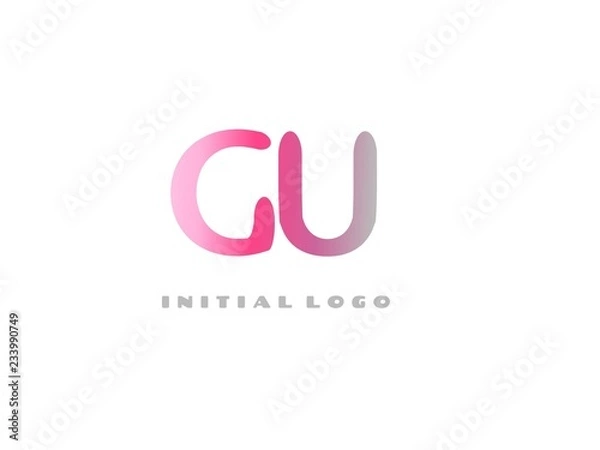 Obraz GU Initial Logo for your startup venture