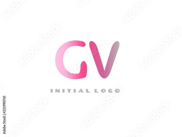 Obraz GV Initial Logo for your startup venture