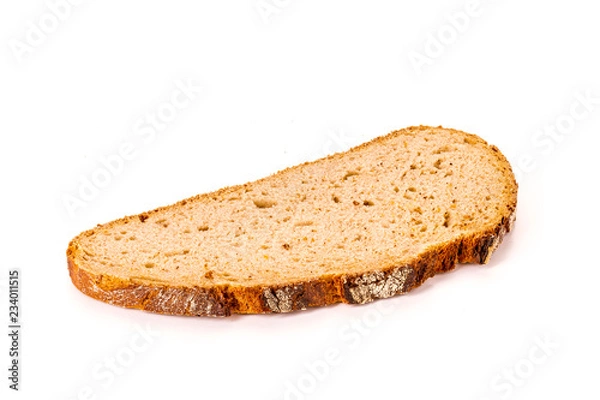 Obraz kromka chleba na białym tle