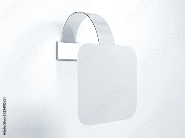 Obraz Blank wobbler hanging on wall mockup. 3D