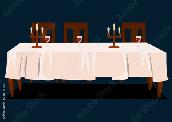 Fototapeta table and chair vector illustration