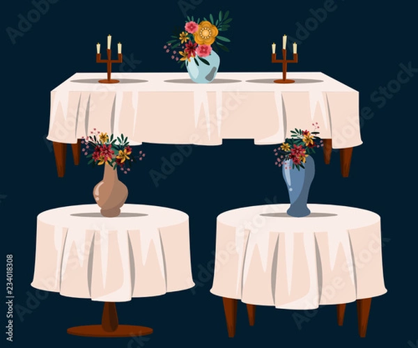Fototapeta flower on a table vector illustration 