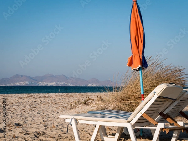 Obraz Plage , transat et parasol